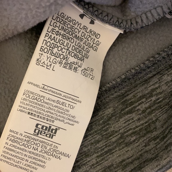 Under Armour boys hoodie, green and grey/black size large - Picture 4 of 4